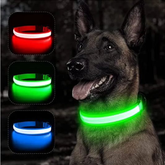 GlowGuard Adjustable LED Dog Collar